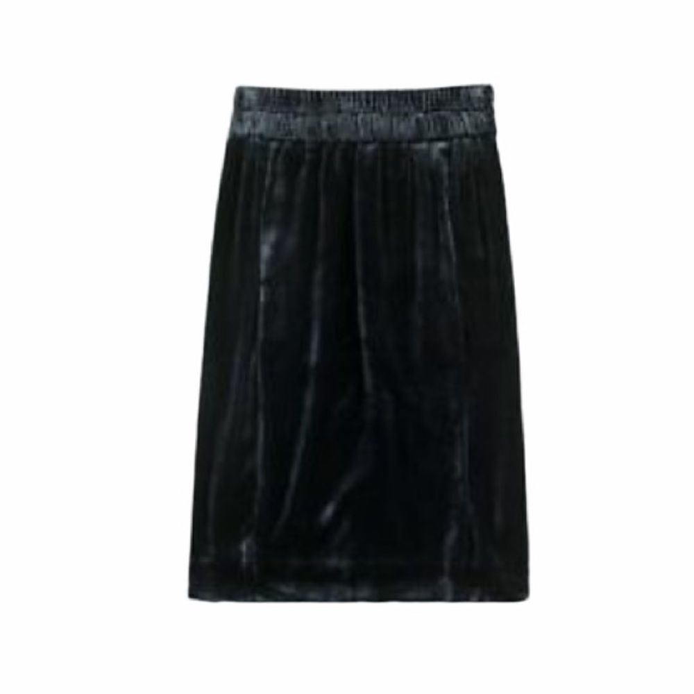 J. CREW Velvet Pencil Skirt Knee Length Pockets Black XXS